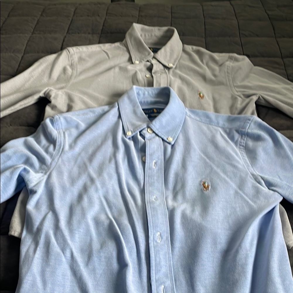 Men's Ralph Lauren Blue and Gray knit Button-Down oxfords